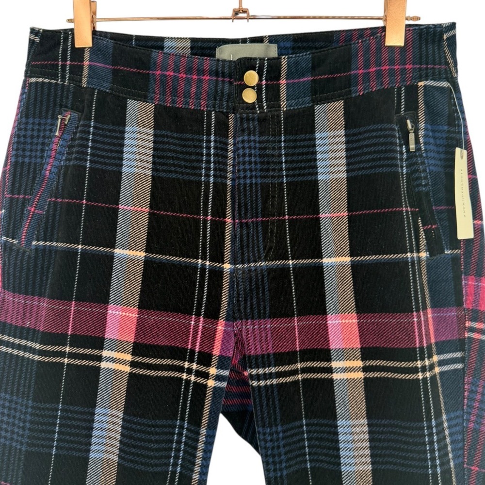 NWT Anthropologie Women's Alicia Plaid Moto Corduroy Slim Pants Size 31 Preppy‎ - Picture 6 of 10